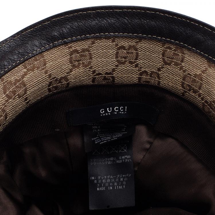 Pre Owned Gucci Guccissima Cotton Blend Fedora 