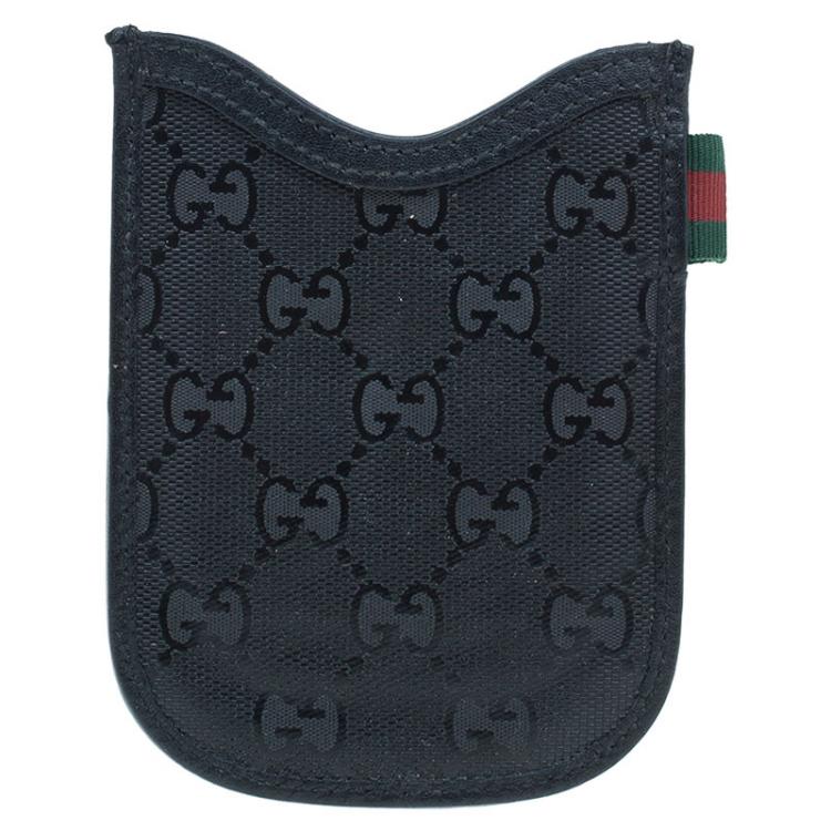 Pre Owned Gucci Black Guccissima Canvas and Leather Blackberry Case