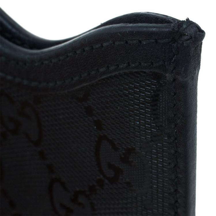 Pre Owned Gucci Black Guccissima Canvas and Leather Blackberry Case