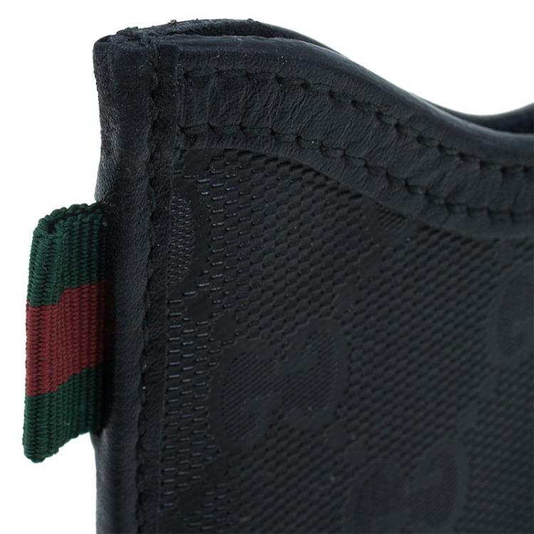 Pre Owned Gucci Black Guccissima Canvas and Leather Blackberry Case