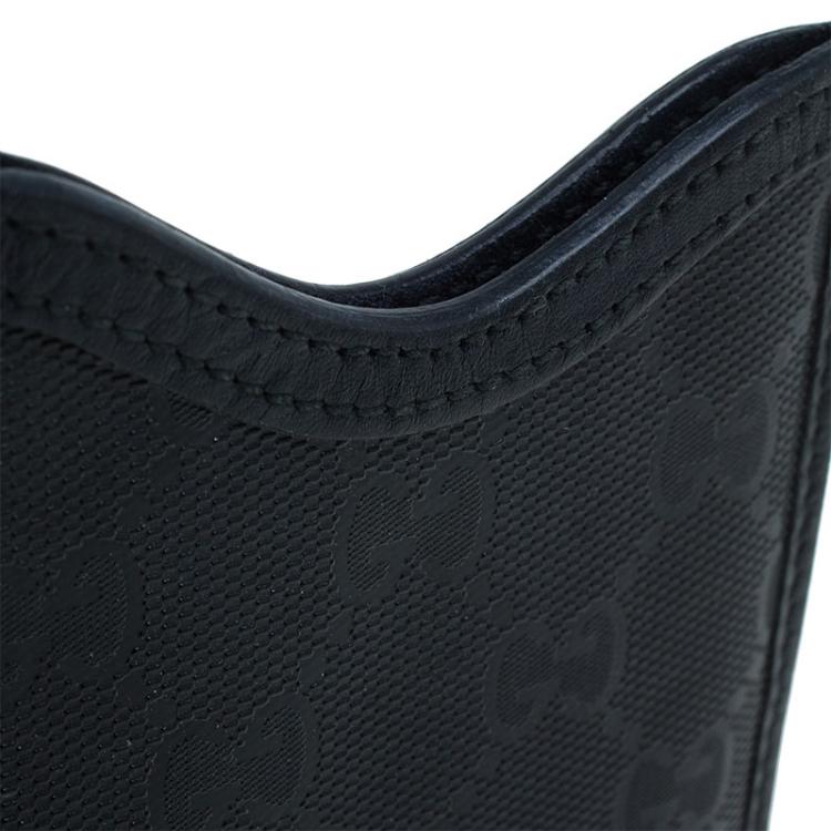 Pre Owned Gucci Black Guccissima Canvas and Leather Blackberry Case