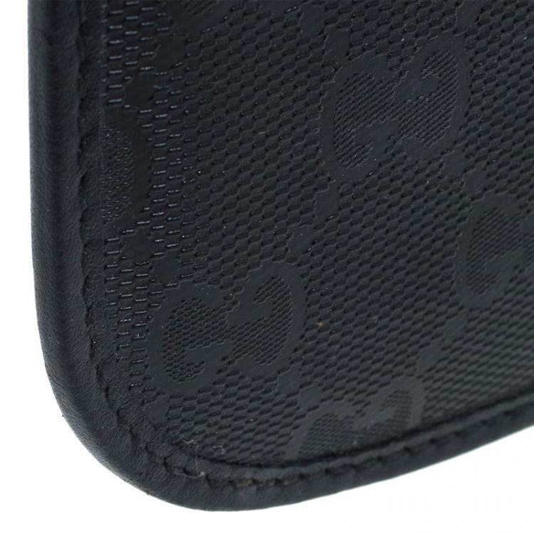 Pre Owned Gucci Black Guccissima Canvas and Leather Blackberry Case