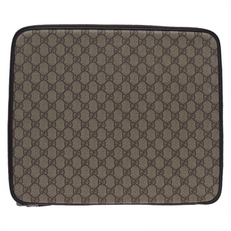 مملوكة مسبقًا حقيبة لابتوب غوتشي شعار GG كانفاس غوتشيسما وجلد