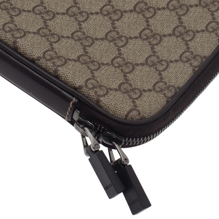 مملوكة مسبقًا حقيبة لابتوب غوتشي شعار GG كانفاس غوتشيسما وجلد