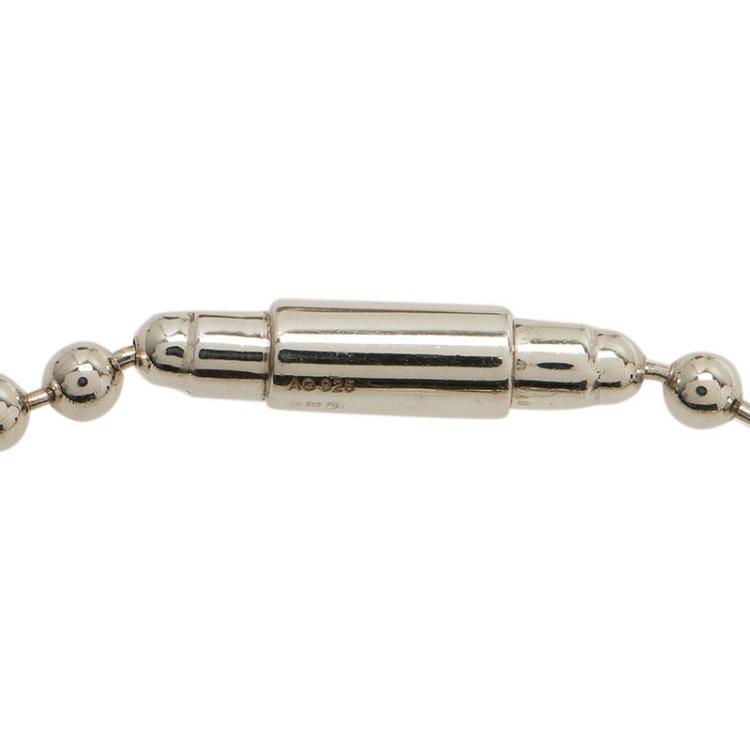 Pre Owned Gucci Icon GG Tags Sterling Silver Key Ring