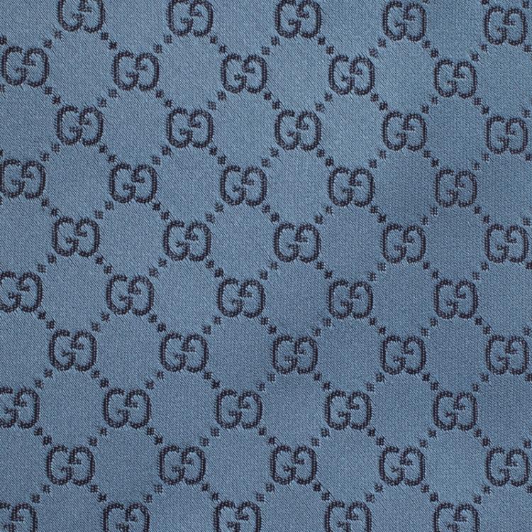 Pre Owned Gucci Blue Guccissima Silk Tie