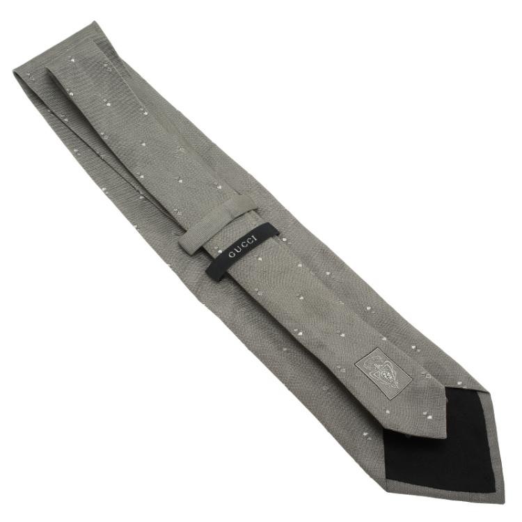 Pre Owned Gucci Grey Silk Tie 