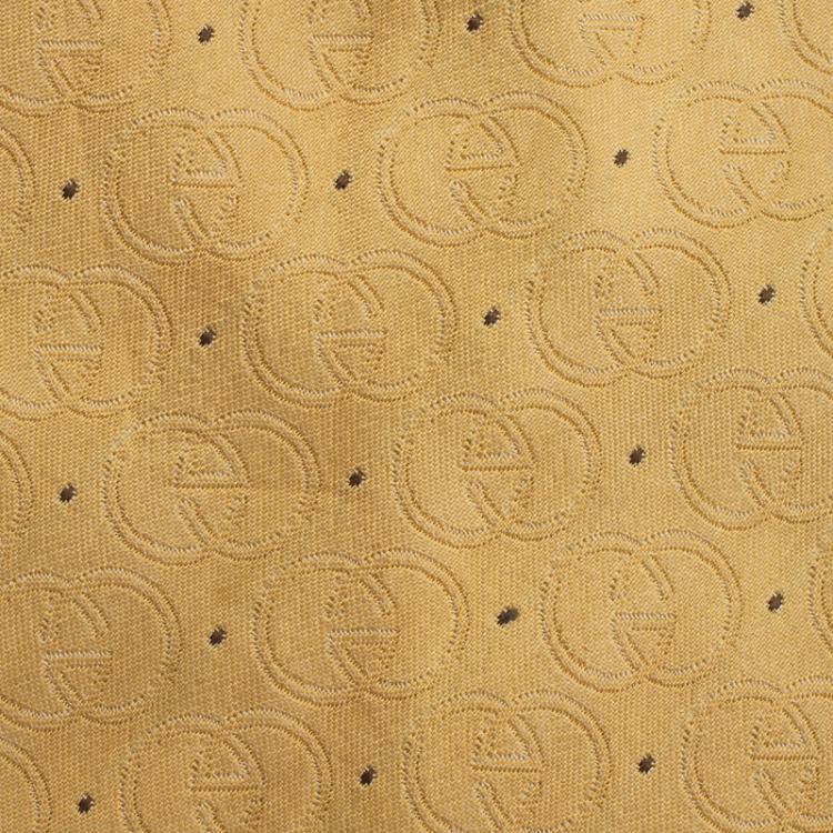 مملوكة مسبقًا Gucci Yellow Guccissima Polka Dot Silk Tie