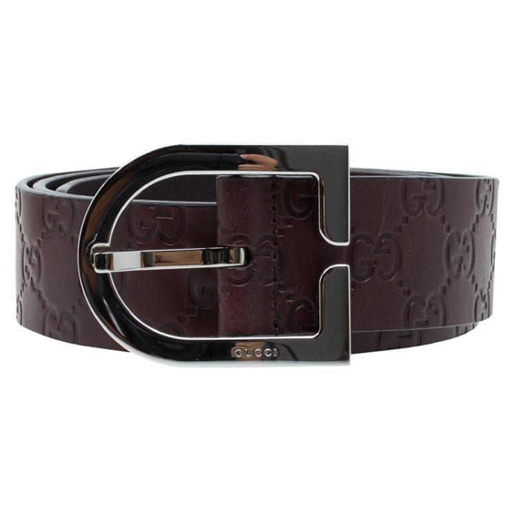 Pre Owned Gucci Brown Guccissima Leather D Buckle Belt Size 100 CM