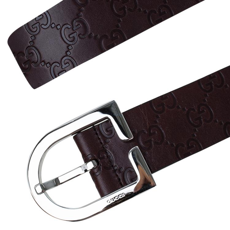 Pre Owned Gucci Brown Guccissima Leather D Buckle Belt Size 100 CM
