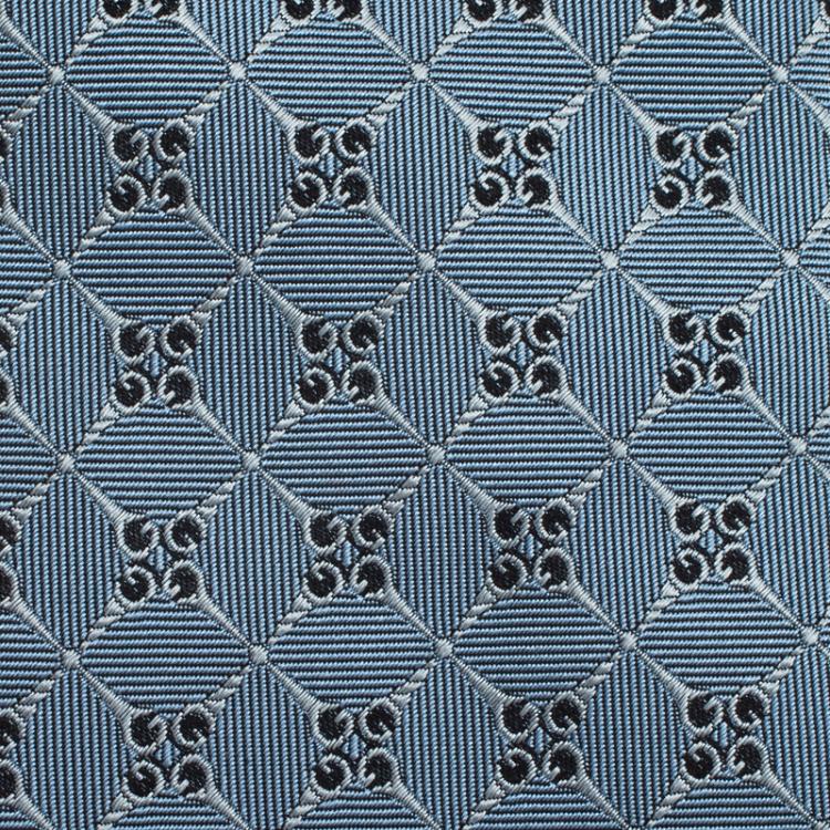 Pre Owned Gucci Monogram Blue Woven Silk Tie