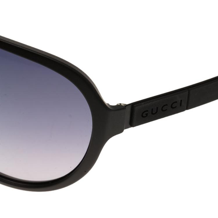 Pre Owned Gucci Black GG16391 Aviator Sunglasses