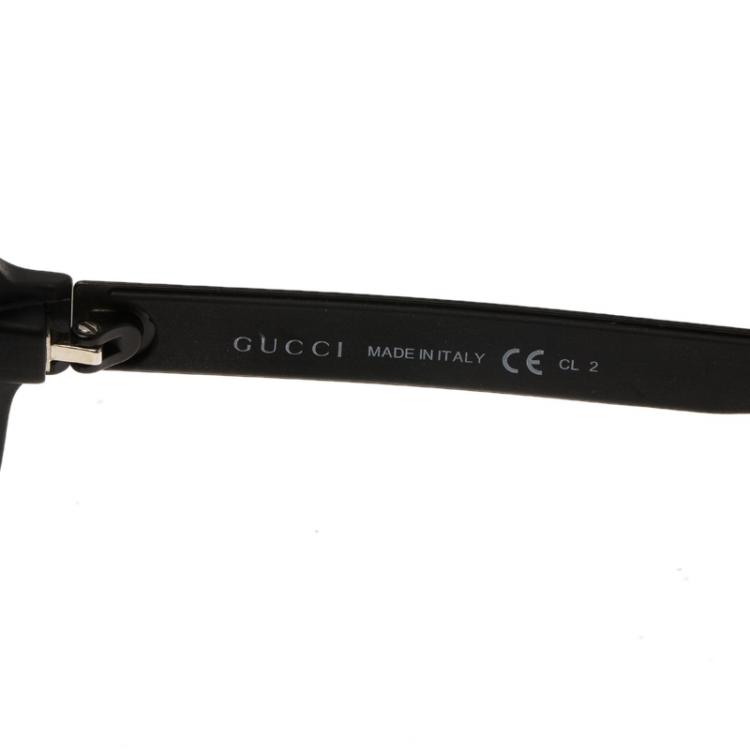 Pre Owned Gucci Black GG16391 Aviator Sunglasses