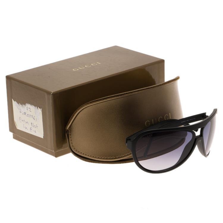 Pre Owned Gucci Black GG16391 Aviator Sunglasses