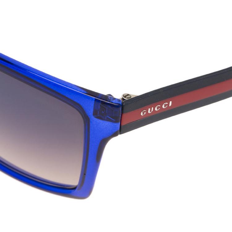 Pre Owned Gucci Blue GG1013 Detailed Wayfarers
