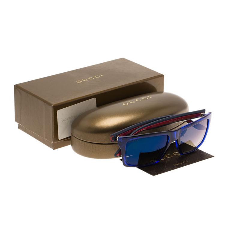 Pre Owned Gucci Blue GG1013 Detailed Wayfarers