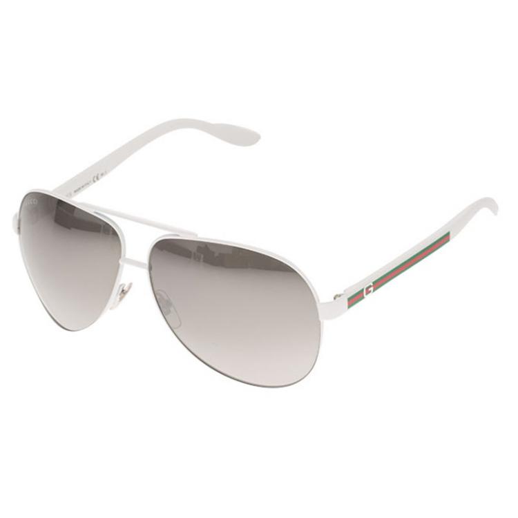 Pre Owned Gucci White GG 1951/S Aviator Sunglasses