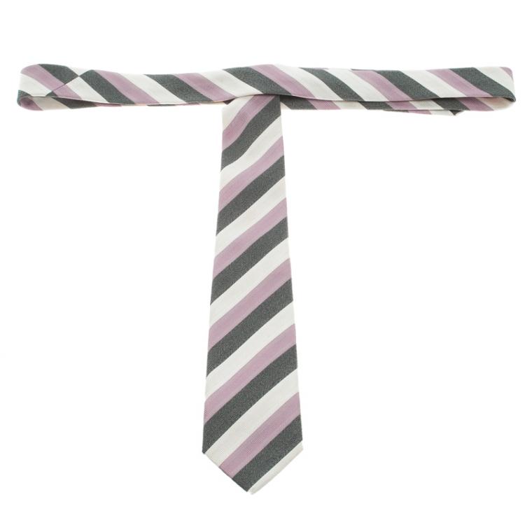 Pre Owned Gucci Multicolor Striped Silk Tie
