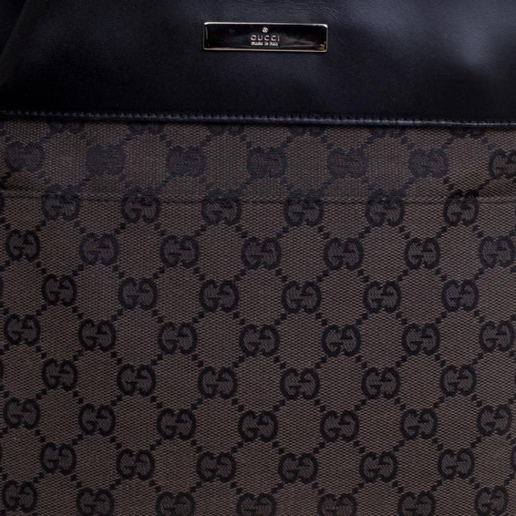 Pre Owned Gucci Dark Brown GG Canvas Crossbody Bag