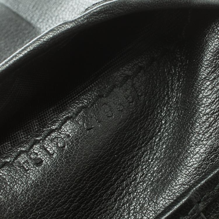 Pre Owned Gucci Metallic Black Guccissima Leather Wed Bifold Wallet