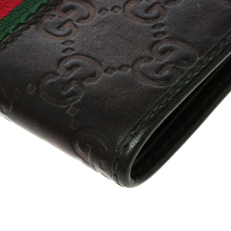 Pre Owned Gucci Metallic Black Guccissima Leather Wed Bifold Wallet