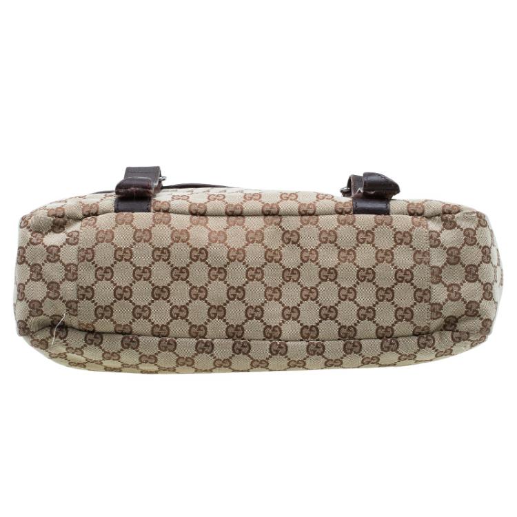 Pre Owned Gucci Beige/Ebony GG Canvas Messenger Bag