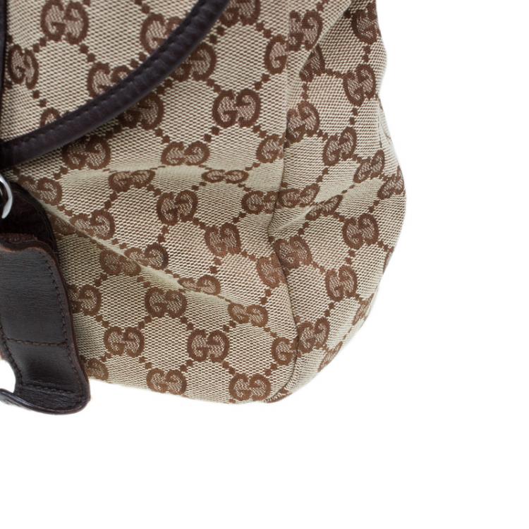 Pre Owned Gucci Beige/Ebony GG Canvas Messenger Bag