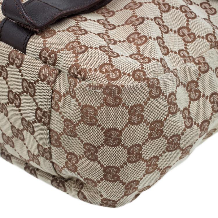 Pre Owned Gucci Beige/Ebony GG Canvas Messenger Bag