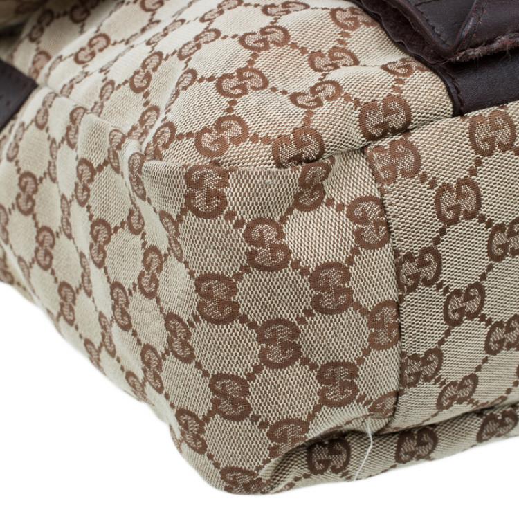 Pre Owned Gucci Beige/Ebony GG Canvas Messenger Bag