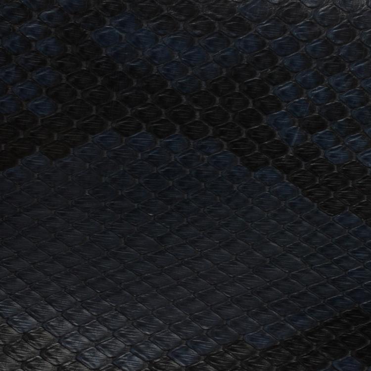 Pre Owned Gucci Blue Snake Skin Bi-Fold Wallet