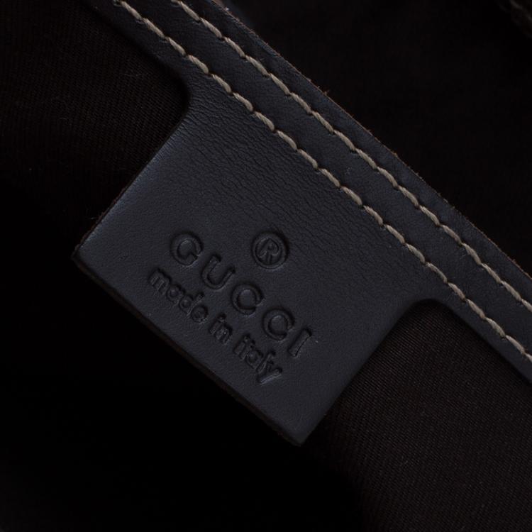 Pre Owned Gucci Brown GG Supreme Coated Canvas and Leather Web Detail Messenger Bag