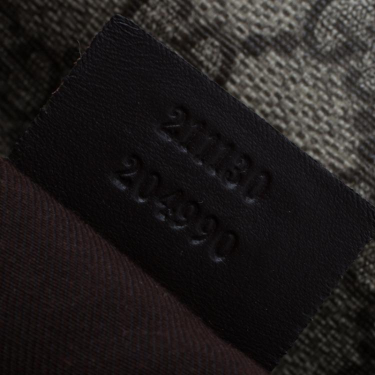 Pre Owned Gucci Brown GG Supreme Coated Canvas and Leather Web Detail Messenger Bag