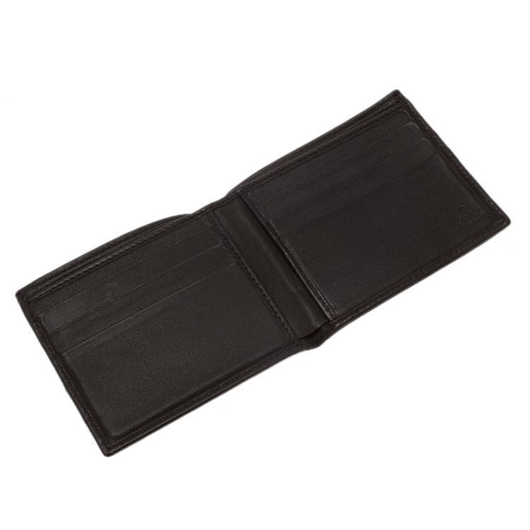 Fendi Men's Black Logo Print Textured 100% Leather Bifold Wallet