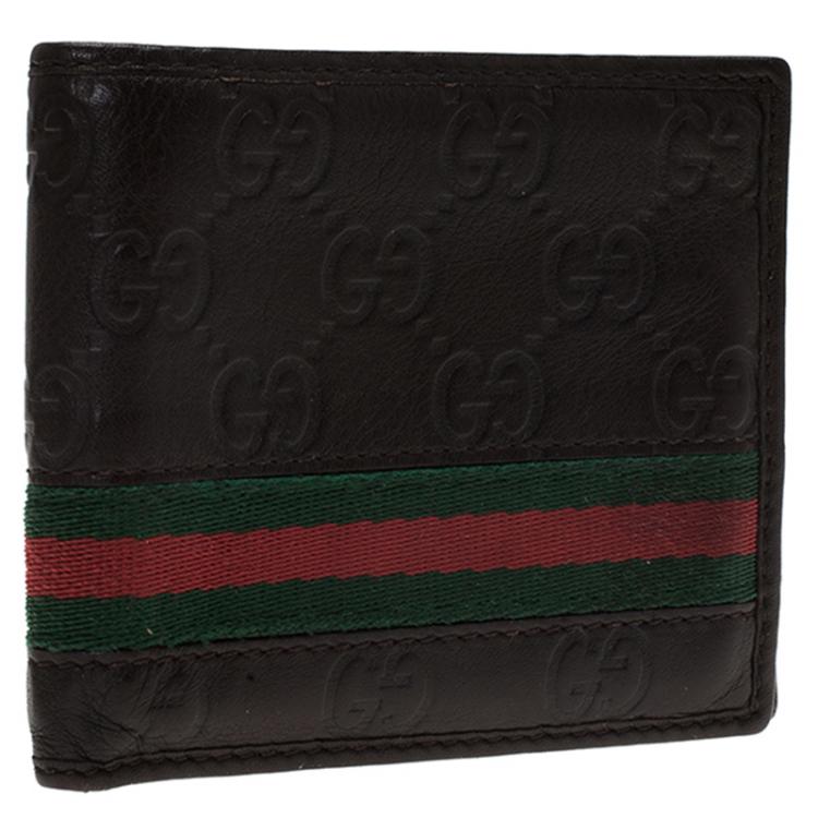 black gucci wallet with stripe