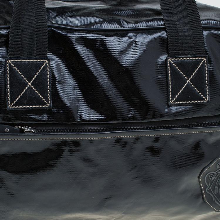 Pre Owned Gucci Black Coated Fabric Carryall Duffle Bag