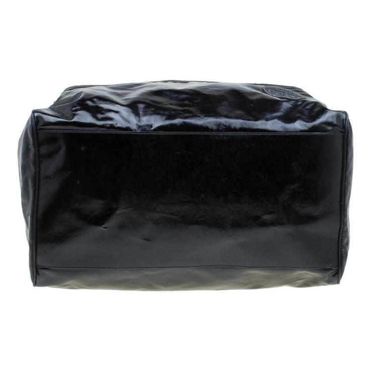 Pre Owned Gucci Black Coated Fabric Carryall Duffle Bag