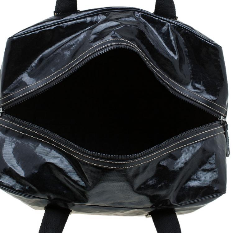 Pre Owned Gucci Black Coated Fabric Carryall Duffle Bag