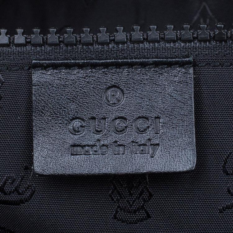 Pre Owned Gucci Black Coated Fabric Carryall Duffle Bag