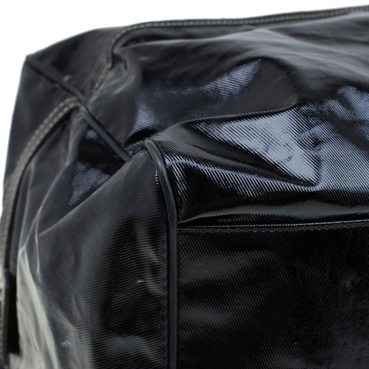 Pre Owned Gucci Black Coated Fabric Carryall Duffle Bag