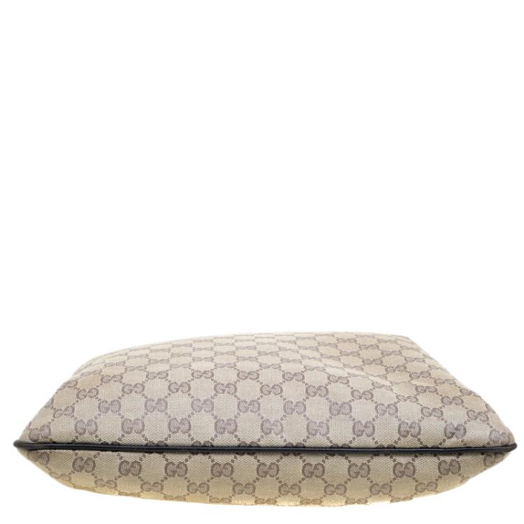 Pre Owned Gucci Beige GG Canvas Portfolio Shopper Tote