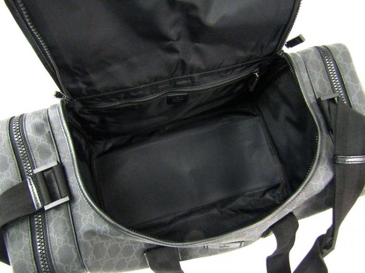 Pre Owned Gucci Black GG Supreme Coated Canvas Duffel Bag