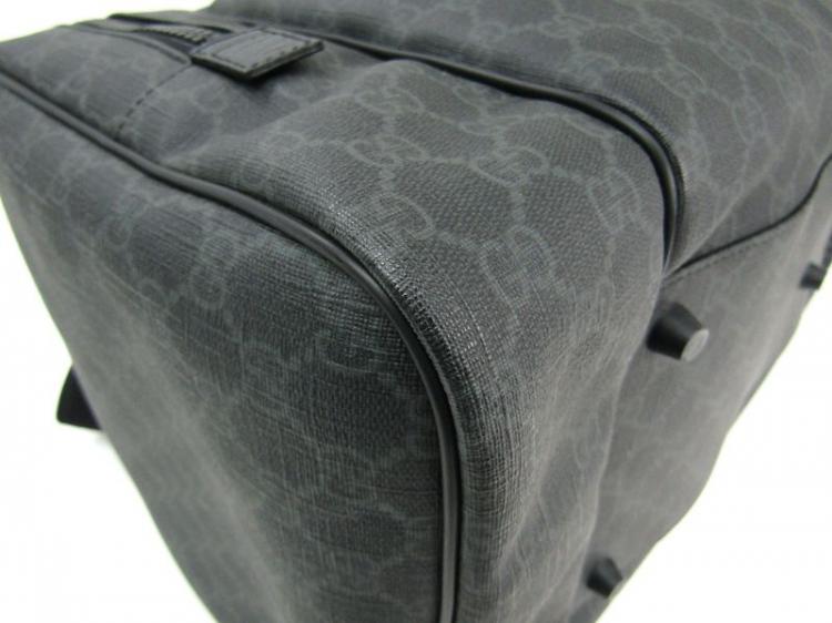 Pre Owned Gucci Black GG Supreme Coated Canvas Duffel Bag