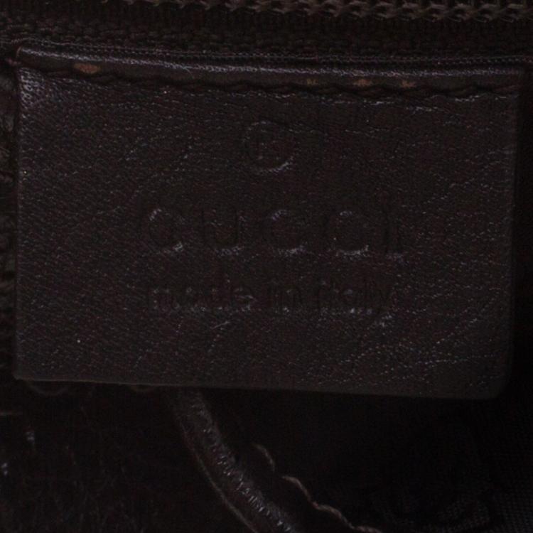 Pre Owned Gucci Dark Brown Guccissima Leather Messenger Bag