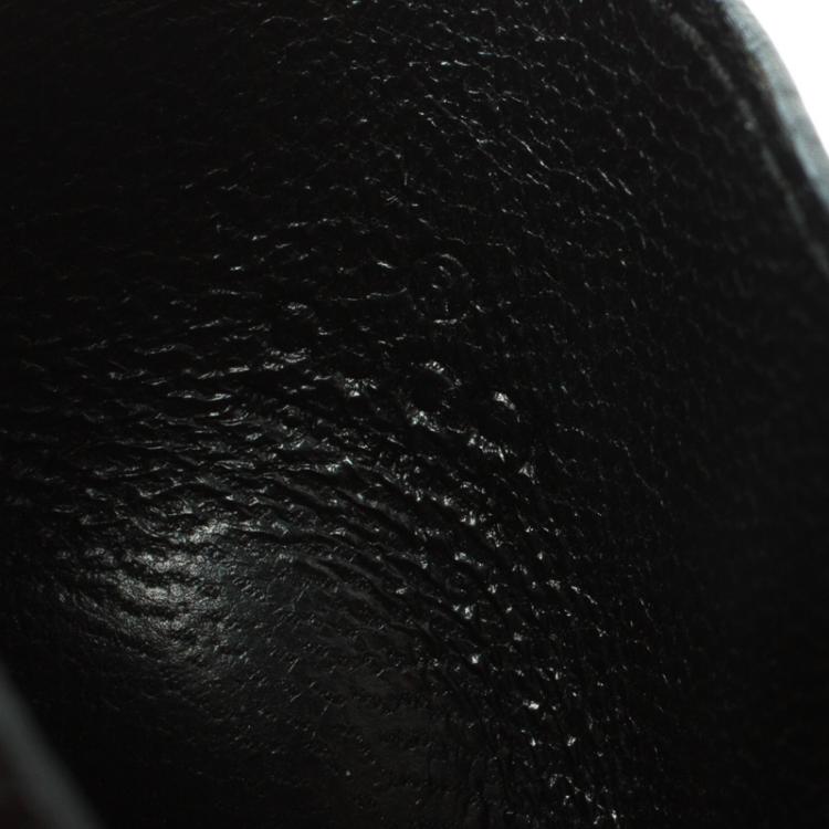 Pre Owned Gucci Black Leather GG Logo Card Holder