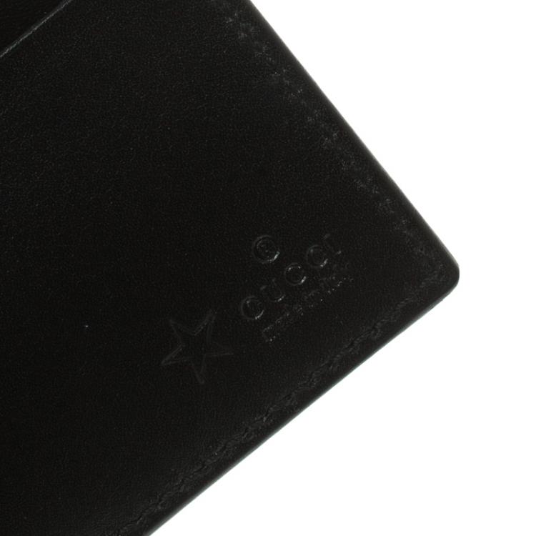 Pre Owned Gucci Black Guccissima Leather Bi Fold Wallet