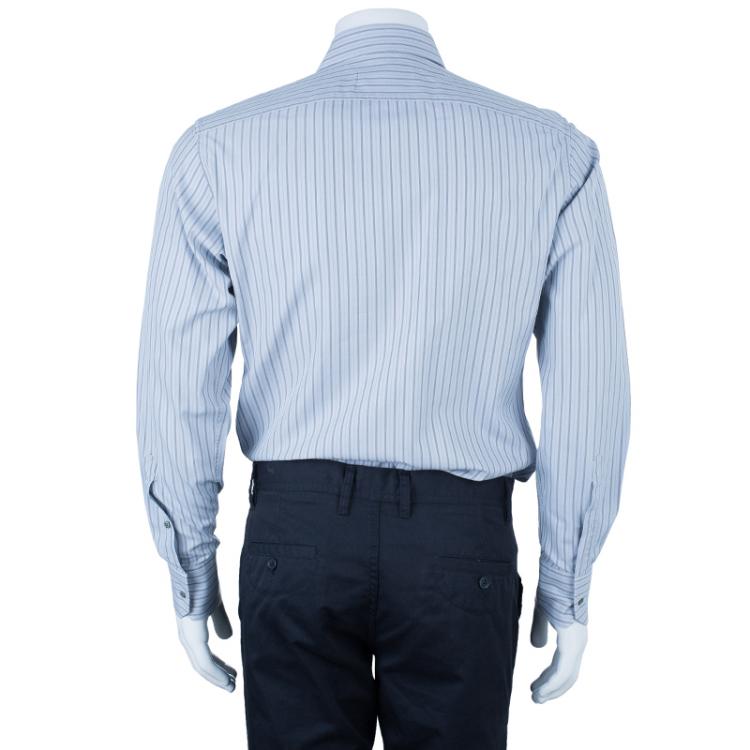 Pre Owned Gucci Men's Grey Striped Shirt S
