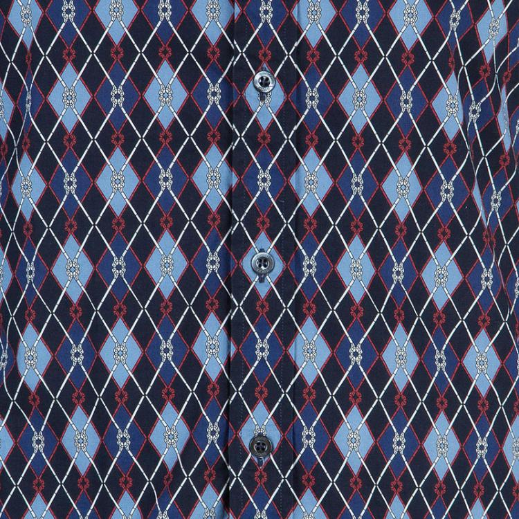 Pre Owned Gucci Men's Diagonal Link Fitted Cotton Shirt M