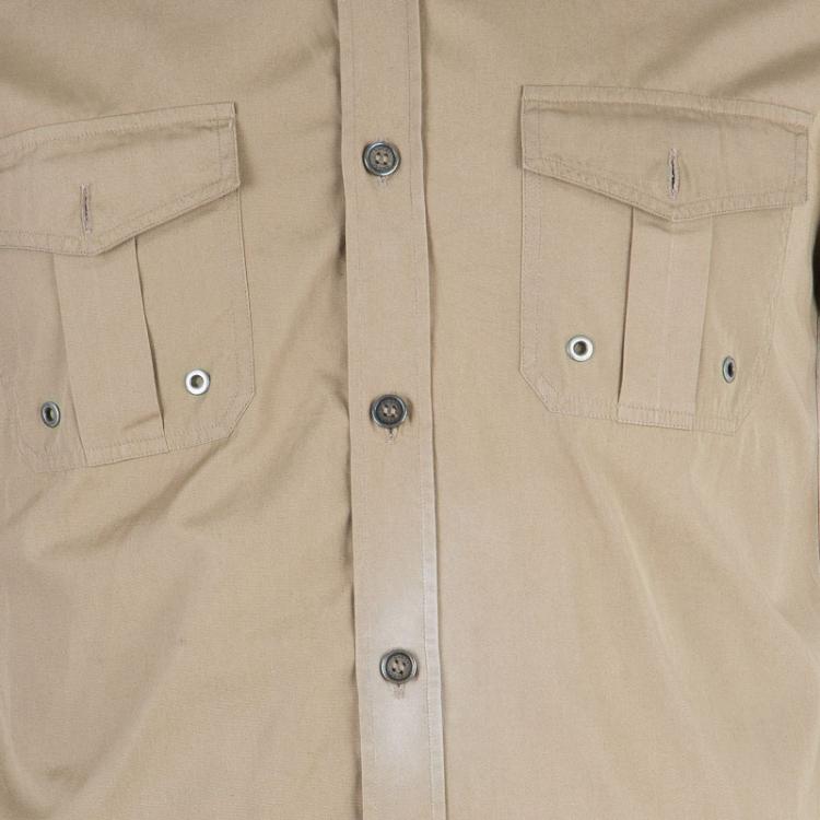 Pre Owned Gucci Men's Beige Cotton Shirt S