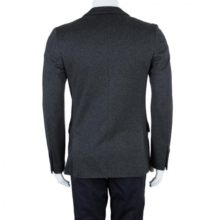 Pre Owned Gucci Men's Grey Crest Detail Blazer S