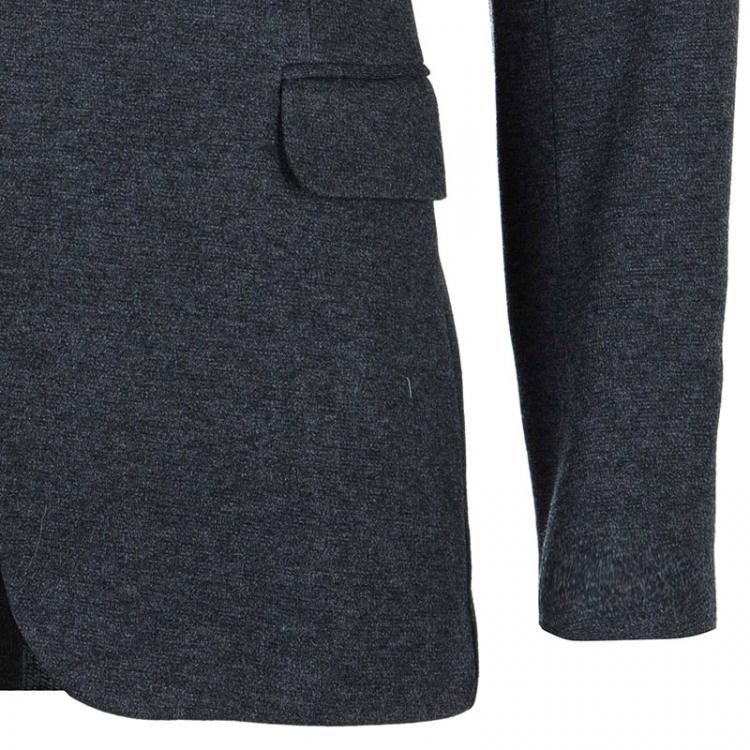 Pre Owned Gucci Men's Grey Crest Detail Blazer S